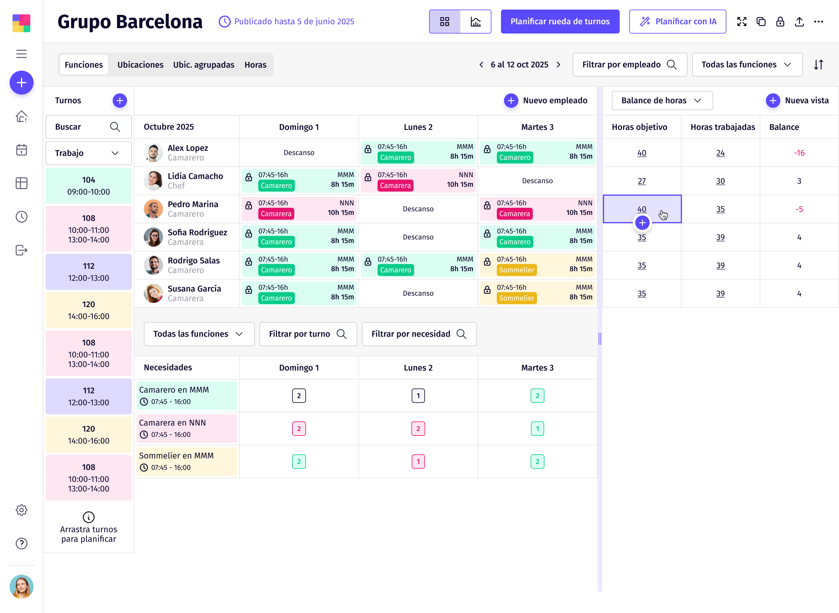 Planificación de turnos con IA — Plain