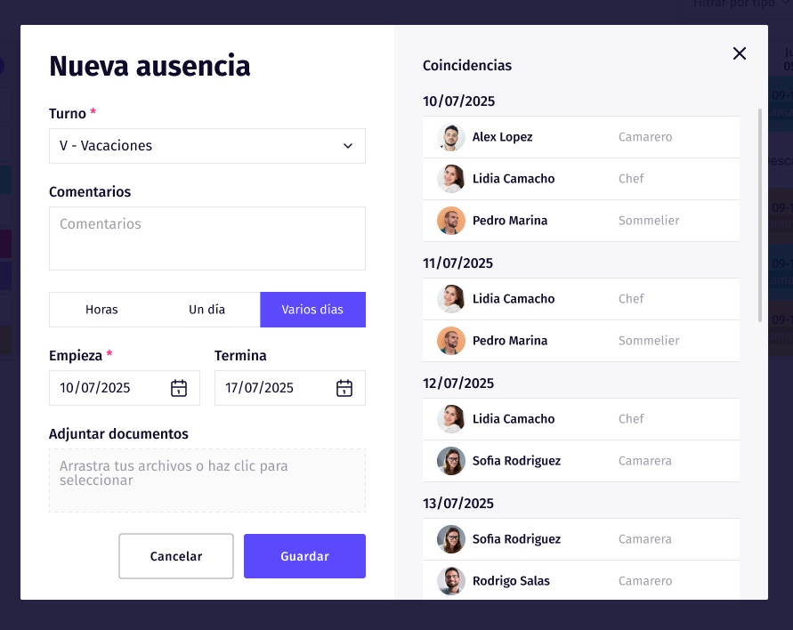 gestion de ausencias Gestión de ausencias y vacaiones